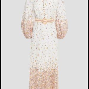 Zimmerman Carnaby belted floral-print linen